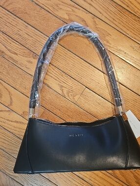 NIC & SYD Black Shoulder Bag with Curved Silhouette